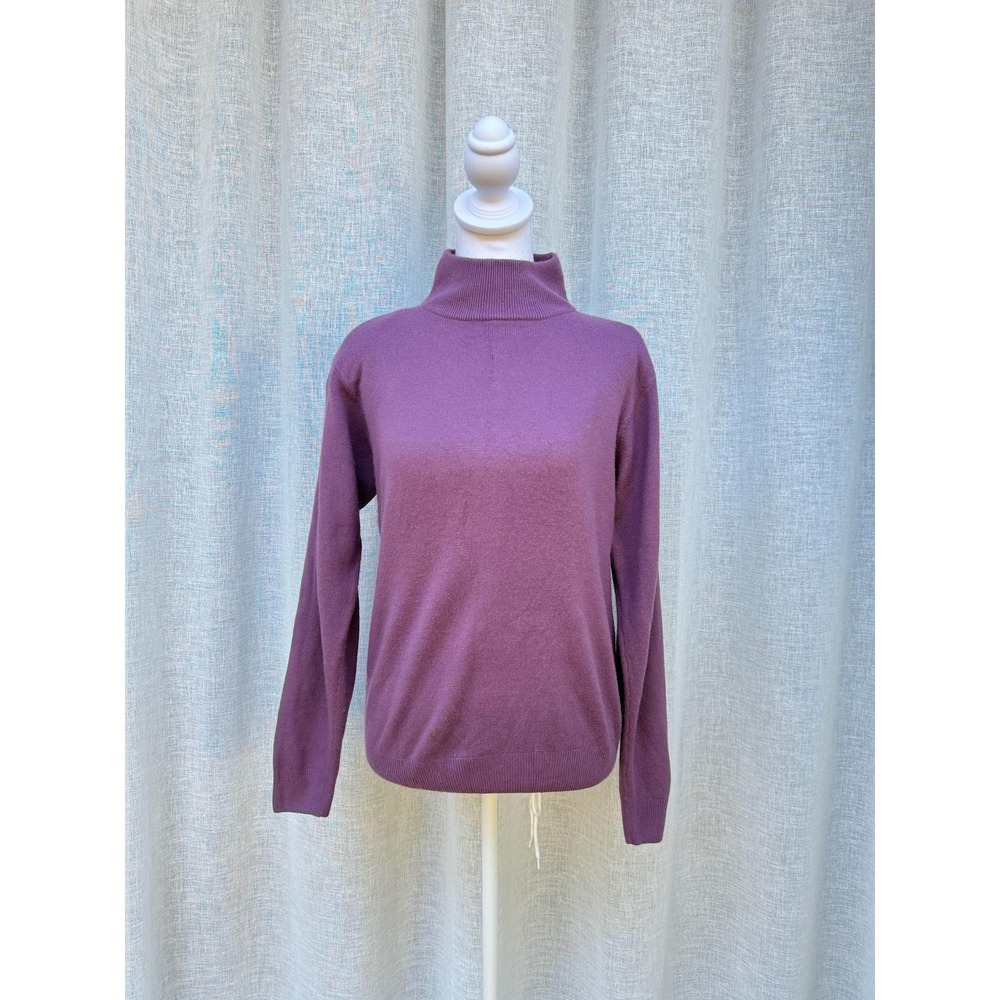 1990 Milano design purple turtleneck sweater with padded shoulders